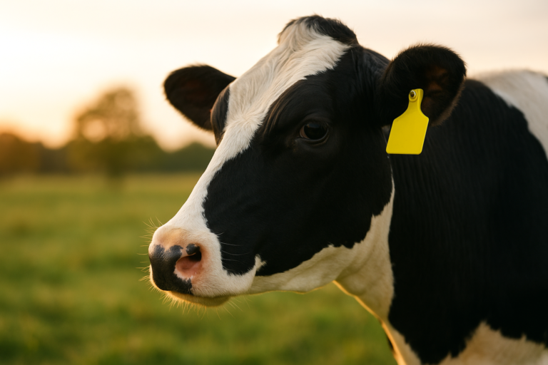 牧场黄昏的奶牛